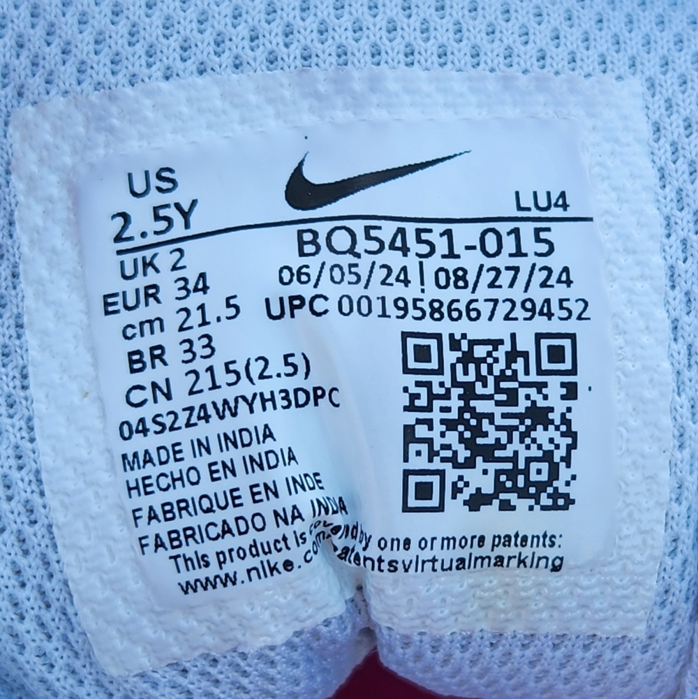 Nike Court Borough Low Recraft Girls Size 2.5 Y White Pink Leather Sneakers - Picture 13 of 14